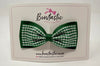 4 Inch Double Tuxedo Bow - Forest Green & Green Gingham