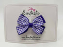 3 Inch Layer Butterfly Bow - Regal Purple & Purple Gingham
