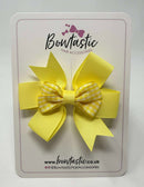 3 Inch 2 Layer Pinwheel Bow - Yellow Gingham