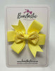 3 Inch 2 Layer Pinwheel Bow Thin Elastic - Yellow Gingham