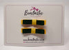 2 Inch Slide Bows - Forest Green & Yellow Gold - 2 Pack