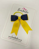 2.75 Inch Tail Bow Thin Elastic - Navy & Daffodil
