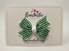 3 Inch Flat 2 Layer Bow - Green & White Gingham