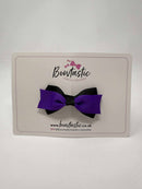 2.75 Inch 2 Layer Tuxedo Bow - Purple & Black