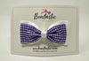 4 Inch Double Tuxedo Bow - Purple & White Gingham