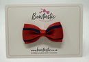 3 Inch 3 Layer Tuxedo Bow - Red & Navy