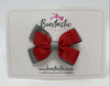 3 Inch Layer Butterfly Bow - Red & Metal Grey