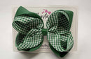 5 Inch 2 Layer Bow - Forest Green & Green Gingham