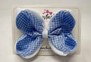 5 Inch 2 Layer Bow - Light Blue & White Gingham
