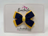 3 Inch Layer Butterfly Bow - Navy & Yellow Gold