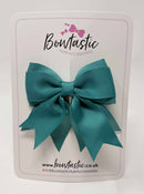 3 Inch Flat 2 Layer Tail Bow - Jade Green