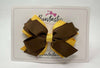 4 Inch Flat 3 Layer Bow - Turftan & Yellow Gold