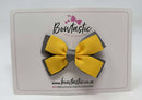 3 Inch Layer Butterfly Bow - Yellow Gold & Metal Grey