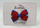 3 Inch Layer Butterfly Bow - Red & Royal Blue