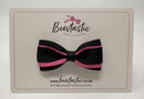 3 Inch 3 Layer Tuxedo Bow - Black & Hot Pink