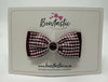 3 Inch Gem Bow - Burgundy & Burgundy Gingham