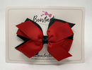 4 Inch Flat 3 Layer Bow - Red & Black