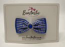 3 Inch Gem Bow - Royal Blue & Royal Gingham