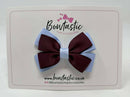 3 Inch Layer Butterfly Bow - Burgundy & Bluebell