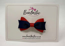 2.75 Inch 2 Layer Tuxedo Bow - Red & Navy
