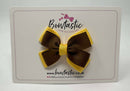 3 Inch Layer Butterfly Bow - Turftan & Yellow Gold
