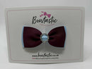 3.5 Inch Flat Gem Bow - Burgundy & Blue Topaz