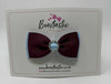 3.5 Inch Flat Gem Bow - Burgundy & Blue Topaz