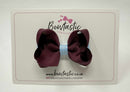 3 Inch Double Bow - Burgundy & Blue Topaz