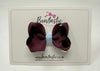 3 Inch Double Bow - Burgundy & Blue Topaz