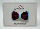 3 Inch Flat Double Bow - Burgundy & Blue Topaz