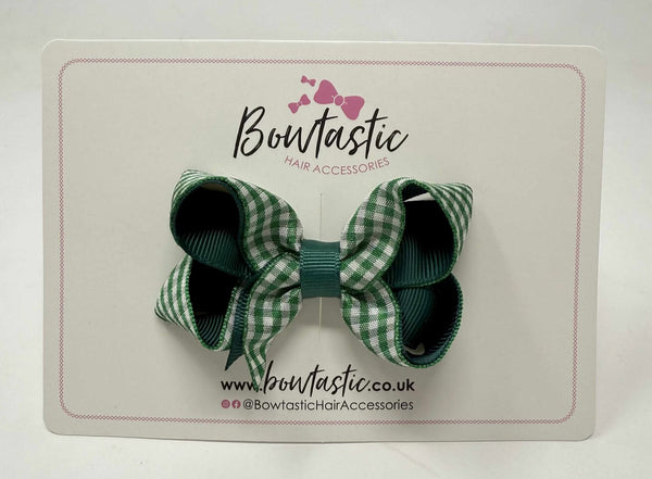 3 Inch Bow - Hunter Green & Green Gingham