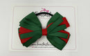4 Inch Loop Bow Bobble - Forest Green & Red