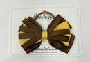 4 Inch Loop Bow Bobble - Turftan & Yellow Gold