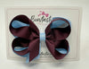 4 Inch Bow 2 Layer - Burgundy & Blue Topaz