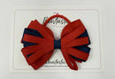 4 Inch Loop Bow Bobble - Red & Navy
