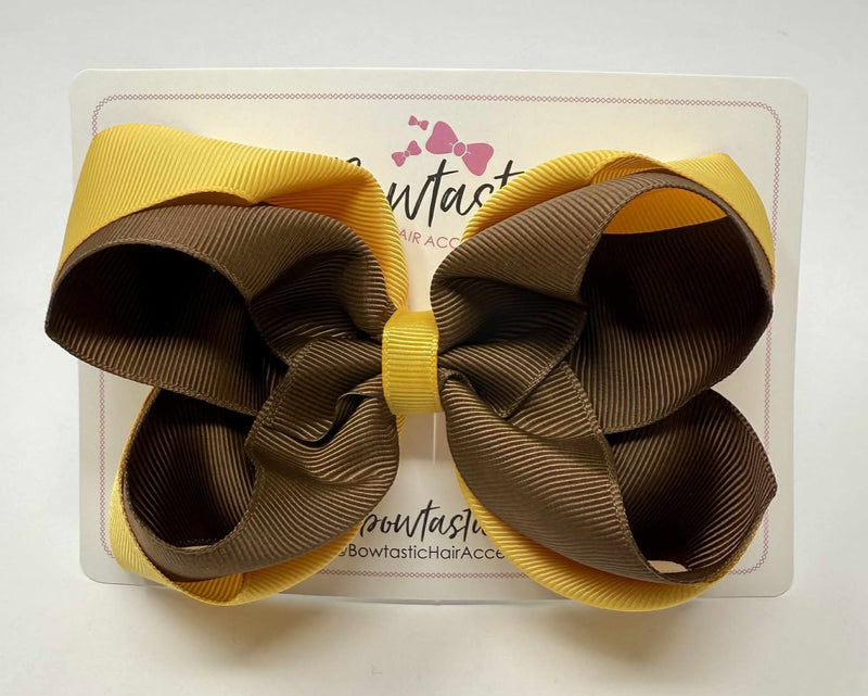 5 Inch Double Bow - Turftan & Yellow Gold