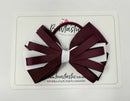 4 Inch Loop Bow Bobble - Burgundy & White