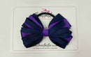 4 Inch Loop Bow Bobble - Navy & Purple