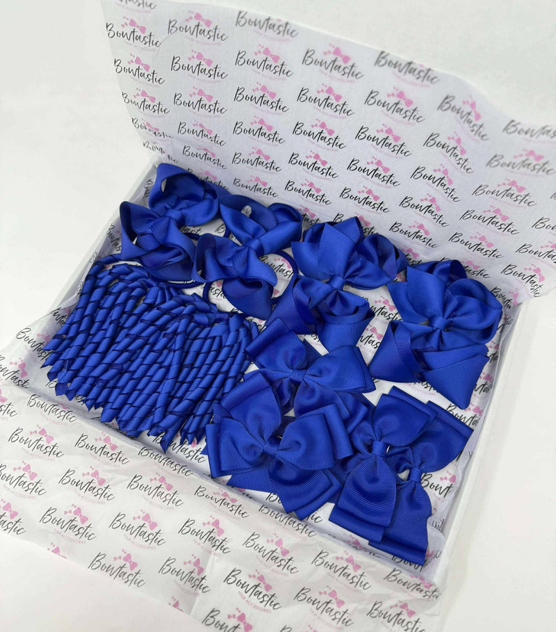 School Bundle - 5 Matching Pairs - Clips & Bobbles - Cobalt