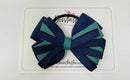 4 Inch Loop Bow Bobble - Jade Green & Navy