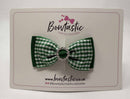 3 Inch Gem Bow - Forest Green & Green Gingham