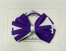 4 Inch Loop Bow Bobble - Purple & White