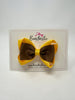 3.5 Inch Tuxedo Double Bow - Turftan & Yellow Gold