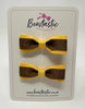 2.5 Inch Tuxedo Bow - Turftan & Yellow Gold - 2 Pack
