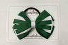 4 Inch Loop Bow Bobble - Forest Green & White