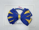 4 Inch Loop Bow Bobble - Cobalt & Yellow Gold