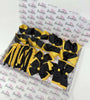 School Bundle - 5 Matching Pairs - Clips & Bobbles - Black & Yellow Gold