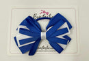 4 Inch Loop Bow Bobble - Royal Blue & White