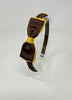 3 Inch Flat Bow Alice Band - Turftan & Yellow Gold