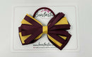 4 Inch Loop Bow Bobble - Burgundy & Yellow Gold